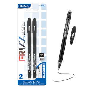 BAZIC Frizz Black Erasable Gel Pen (2/Pack)