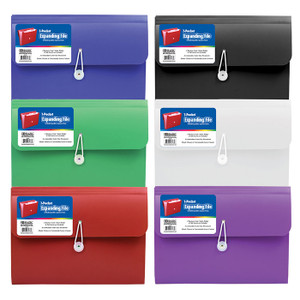 BAZIC 7-Pocket Letter Size Poly Expanding File, 12 units