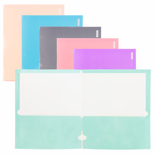 Glossy Laminated Pastel Color 2-Pocket Portfolios, 48 units per case