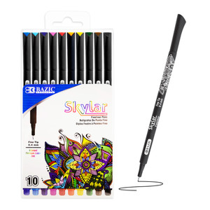Skylar 0.4mm Fineliner Pen - 10 Colors, 12 units per case