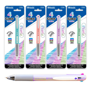 Pearla 4-Color Fashion Pen with Cushion Grip, 24 units per case