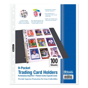 Top Loading 9-Pocket Trading Card Holders - 100 Pack, 10 units per case