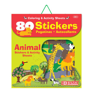 Animal Series Assorted Stickers - 80 Pack for Kids, 24 units per case