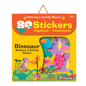Dinosaur Series Assorted Stickers - 80 Pack for Kids, 24 units per case