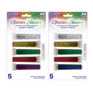 Glitter Shakers, 5 Colors, 0.21 oz (6g) Each, 24 units per case