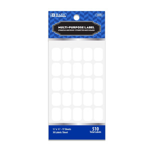 White Multipurpose Labels 3/4x1/2 inch (510 Pack), 24 units per case