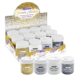 2 oz (56.6g) Gold & Monochrome Glitter Shaker, 12 units per case