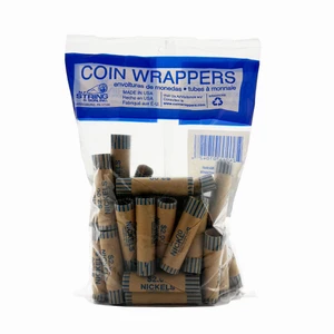 Nickel Coin Wrappers (36 Pack) - Durable Kraft Paper, USA Made, 50 units per case