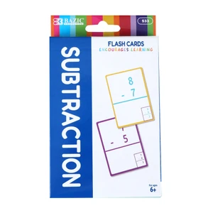 Subtraction Flash Cards (36 Pack) - Basic Math Practice for Kids, 24 units per case