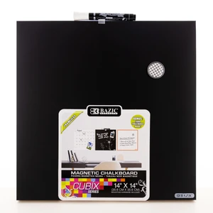 Frameless Magnetic Chalkboard, 14x14, Marker & Magnet, 12 units per case