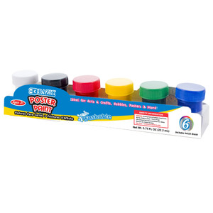 6-Color Washable Poster Paint Set with Brush, 24 units per case