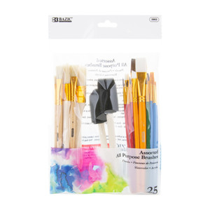 25-Piece All Purpose Paint Brush Set, 12 units per case
