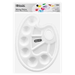 Oval 10-Well Paint Palette with Thumb Hole, 24 units per case