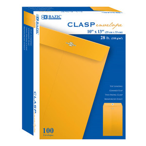 10x13 Clasp Envelopes with Metal Clasp (100 Box), 5 units per case