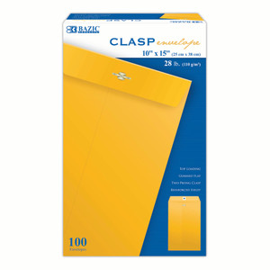 10x15 Clasp Envelopes with Metal Clasp (100 Box), 5 units per case