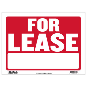 12x16 For Lease Sign Red/White, 24 units per case