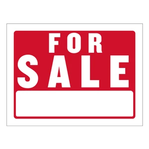 9x12 For Sale Sign Medium Red/White, 24 units per case