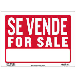Se Vende Sign 9x12 Inch Durable Red Banner for Business, 24 units per case