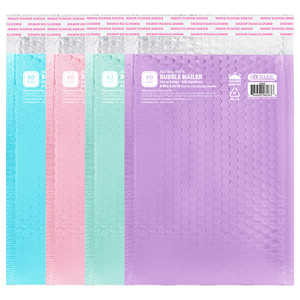 Matte Pastel Bubble Mailers #0 (6x9.25 in) Self-Seal Padded Envelopes, 48 units per case