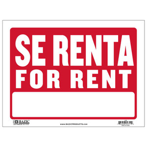 Se Renta Sign 9x12 Inch Durable Red Banner for Property, 24 units per case