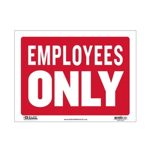 12x16 Inch Employees Only Sign - Durable Weatherproof Banner, 24 units per case