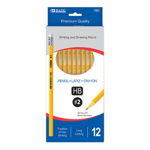 Yellow No. 2 (HB) Premium Writing and Drawing Pencil, 12 Per Pack, 24 units per case