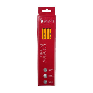 Valor Products Yellow No. 2 HB Pencils 6 Count, 24 units per case