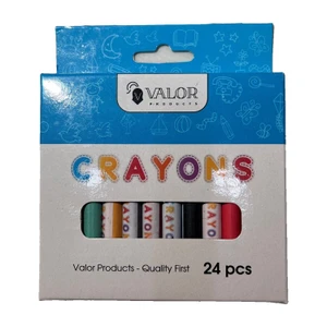Valor Products 24 Count Bright Color Premium Crayons, 24 units per case