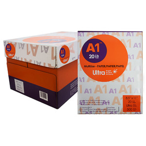 8.5" x 11" A1 White Copy Paper, 500 Sheets, 10 Reams Per Case, 10 units per case