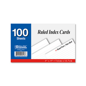 3 x 5 Spiral Bound View Front Ruled Index Cards 2-Tab Div
