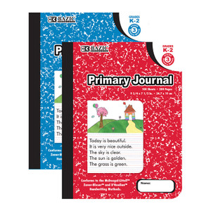 Mead Grades K-2 Primary Journal Composition Notebooks, 7.5 x 9.75, Wide  Ruled, 100 Sheets, Blue (1