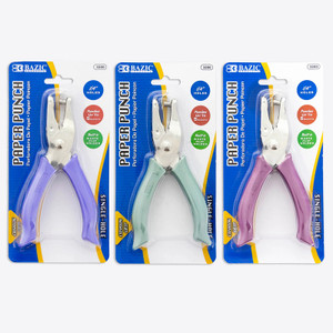 BAZIC Premium Single Hole Paper Punch w/ Cushion Grip, 24 units per case BAZIC Premium Single Hole Paper Punch w/ Cushion Grip, 24 units per case