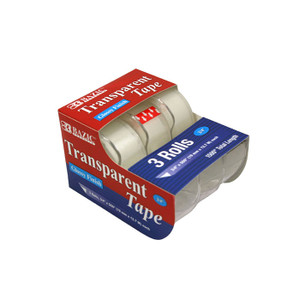 3/4" x 500" Transparent Tape with Glossy Finish, 3 Rolls Per Pack 3/4" x 500" Transparent Tape with Glossy Finish, 3 Rolls Per Pack