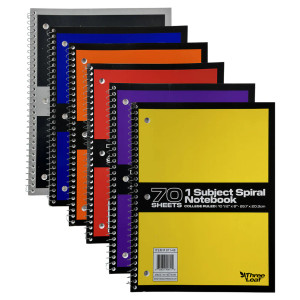 1 Subject Spiral Bound College Ruled Notebooks, 70 Sheets, 10.5" x 8" 1 Subject Spiral Bound College Ruled Notebooks, 70 Sheets, 10.5" x 8"