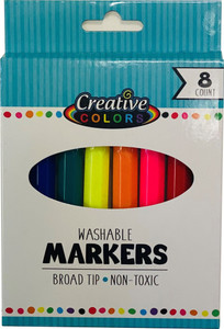 Creative Colors Markers - 8Ct -Broad Tip - Washable Creative Colors Markers - 8Ct -Broad Tip - Washable