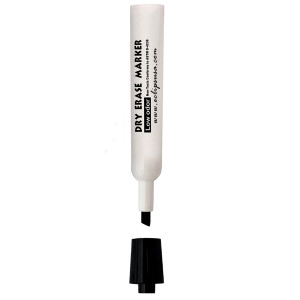 LOW ODOR whiteboard markers. Black in, chisel tip, 24 units per case