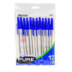 BAZIC Pure Blue Stick Pen (12/Pack), 24 units per case BAZIC Pure Blue Stick Pen (12/Pack), 24 units per case