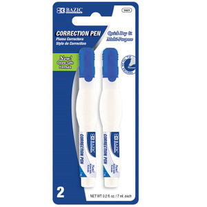 BAZIC 0.2 FL OZ (7 mL) Metal Tip Correction Pen (2/Pack) BAZIC 0.2 FL OZ (7 mL) Metal Tip Correction Pen (2/Pack)