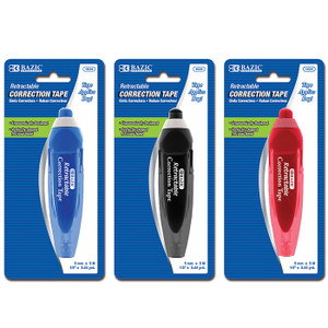 BAZIC 5 mm x 196" Retractable Correction Tape BAZIC 5 mm x 196" Retractable Correction Tape