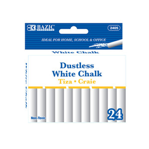 BAZIC Dustless White Chalk (24/Box) BAZIC Dustless White Chalk (24/Box)