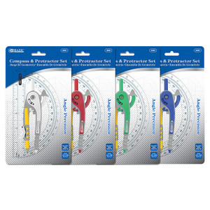 BAZIC Scale-Arm Compass w/ #2 Wood Pencil & 6" Protractor Set BAZIC Scale-Arm Compass w/ #2 Wood Pencil & 6" Protractor Set