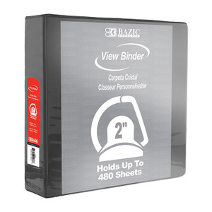 BAZIC 2" Black Slant-D Ring View Binder w/ 2-Pockets BAZIC 2" Black Slant-D Ring View Binder w/ 2-Pockets