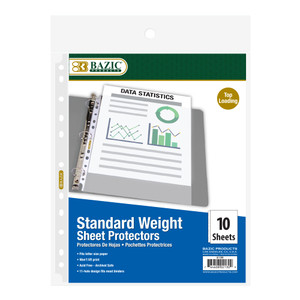 BAZIC Standard Weight Top Loading Sheet Protectors (10/Pack), 24 units per case