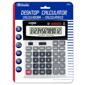 BAZIC 12-Digit Desktop Calculator w/ Profit Calculation & Tax Functions BAZIC 12-Digit Desktop Calculator w/ Profit Calculation & Tax Functions