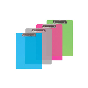 BAZIC Memo Size Plastic Clipboard w/ Low Profile Clip