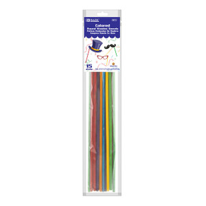 BAZIC 3/16" x 12" Round Multi-Colored Wooden Dowel (15/Bag)