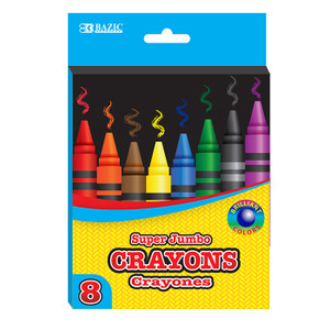 12-Color Jumbo Stacking Round Crayons - 12 Pc.