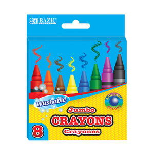BAZIC 8 Color Washable Premium Jumbo Crayons BAZIC 8 Color Washable Premium Jumbo Crayons