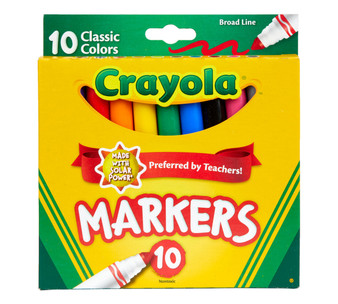 Crayola Broad Line Markers, Classic Colors, 10 Count