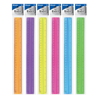BAZIC 12" (30cm) Ruler with Handle Grip